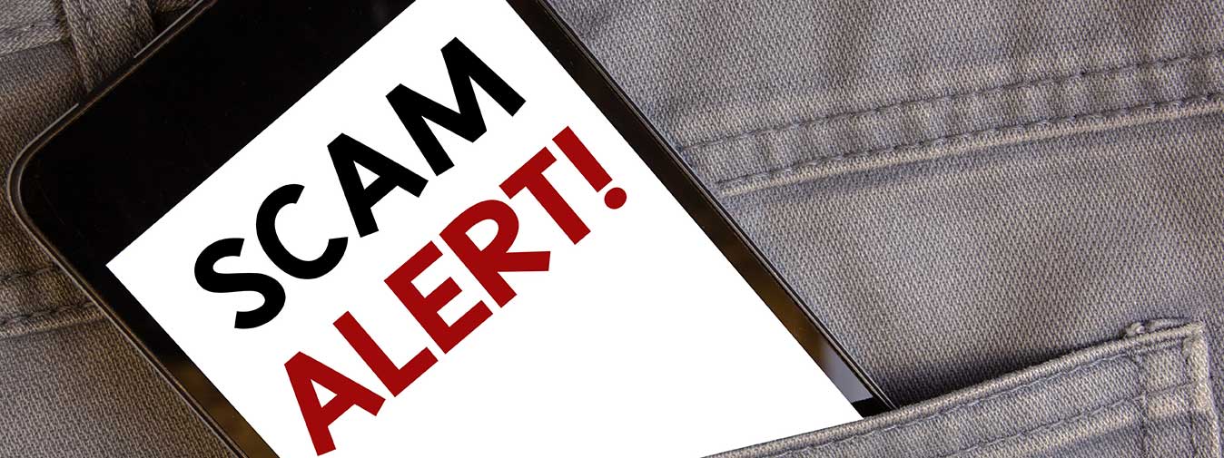 Avoid Scams card in back pocket